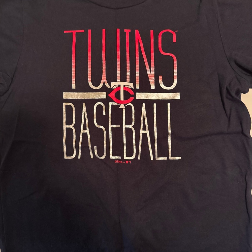 Genuine Merchandise Twins Baseball Tee - Black with Red and White Logo